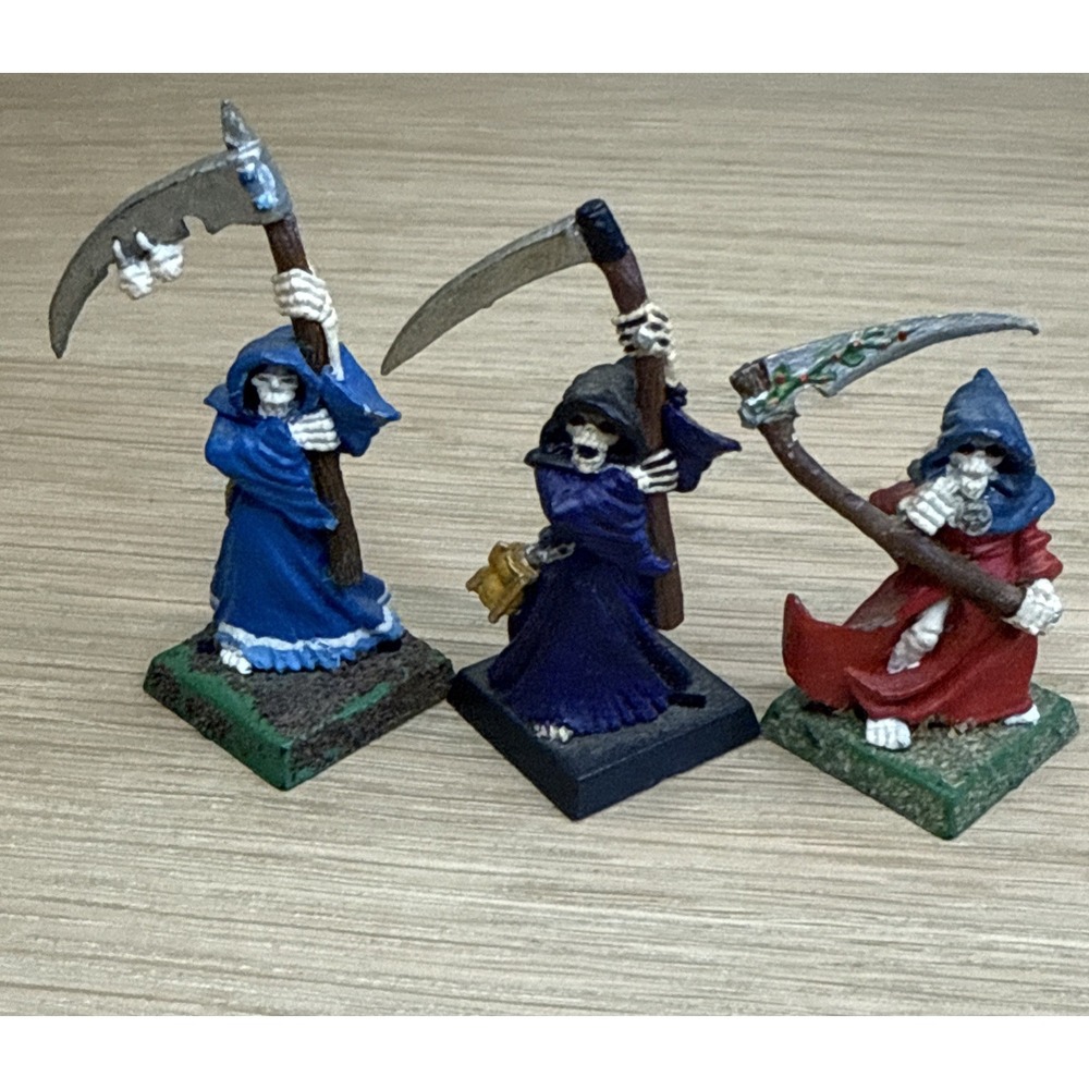 Lot Of 3 Metal Painted Warhammer Reapers Vintage